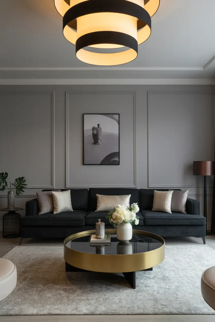 Black Sofa Centerpiece