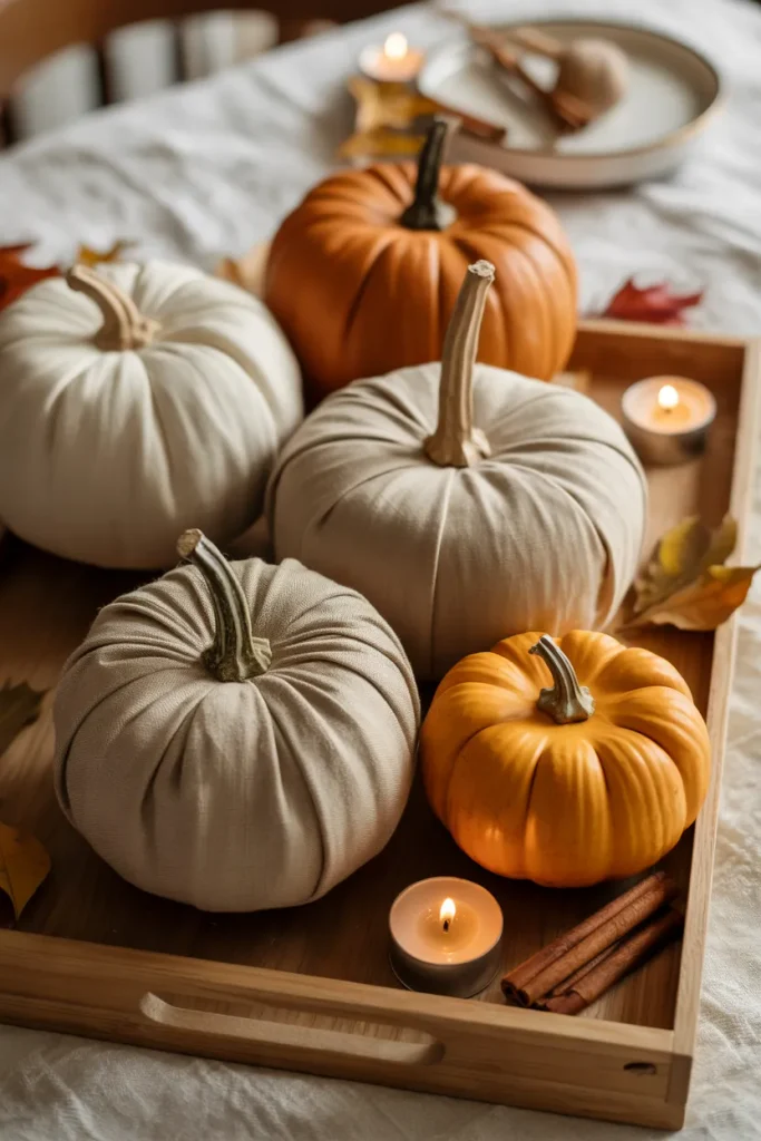 Fabric Wrapped Pumpkins