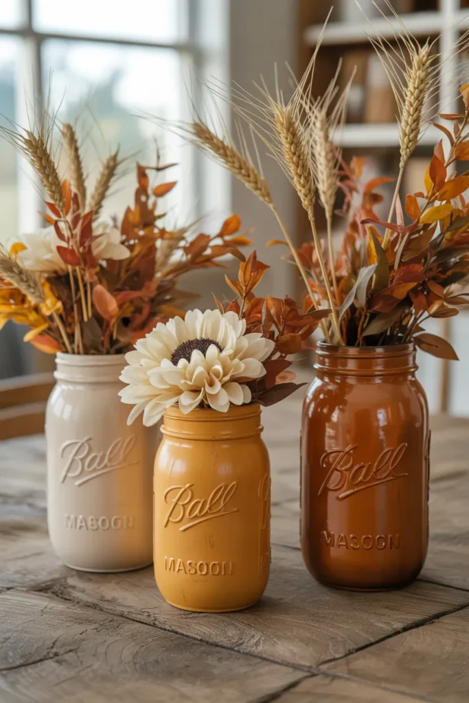 Fall Mason Jar Vases