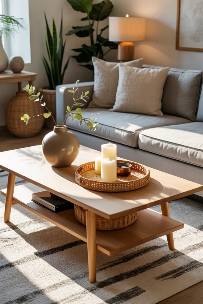 Low Wooden Coffee Table