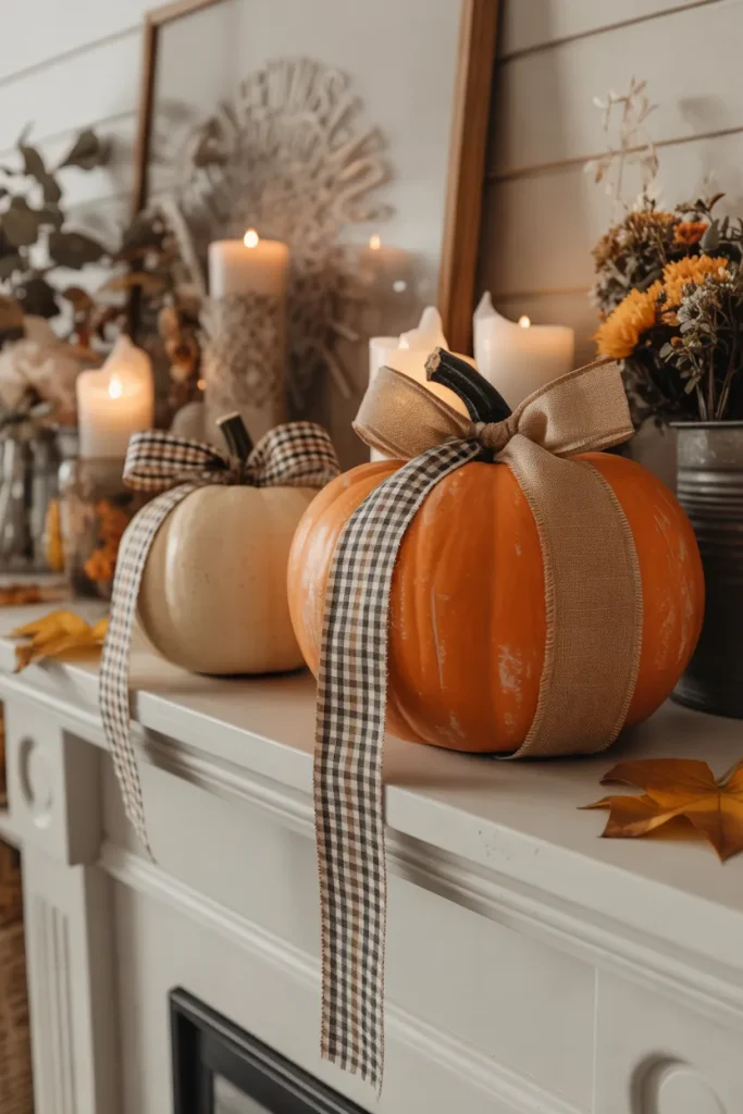 Ribbon Pumpkin Decor