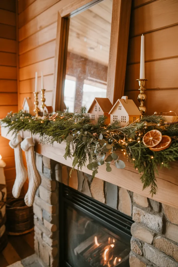 Rustic Mantel Greenery