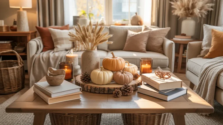 coffee table styling for fall