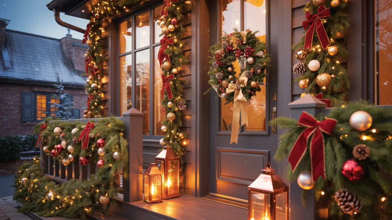 porch railing christmas lights ideas