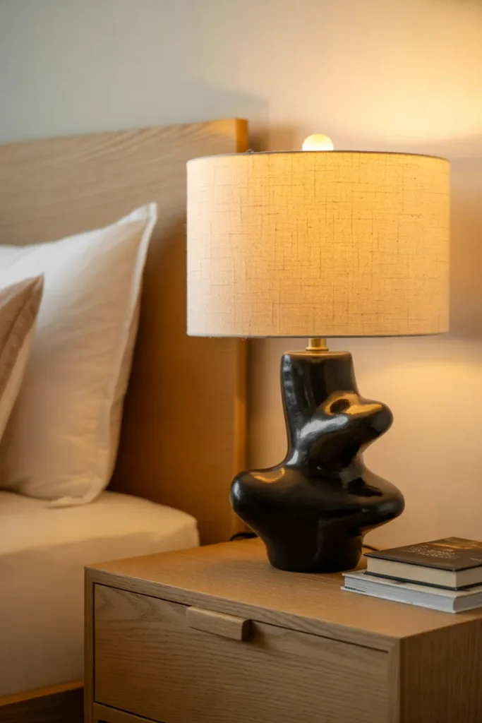 Black Ceramic Bedside Lamps