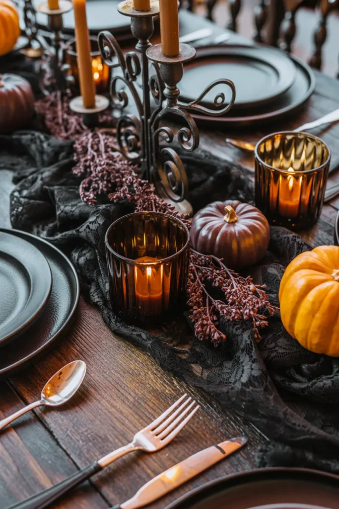 Black Lace Table Decor