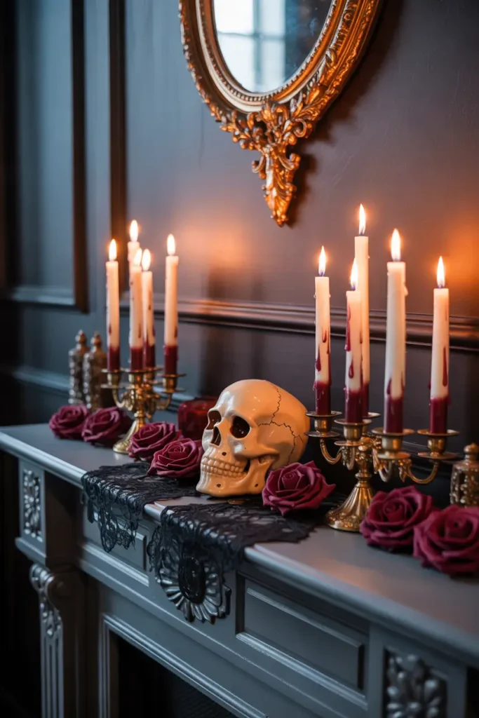 Blood Drip Candle Mantel