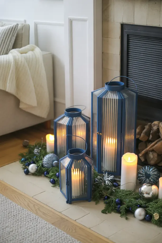 Blue Christmas Lanterns