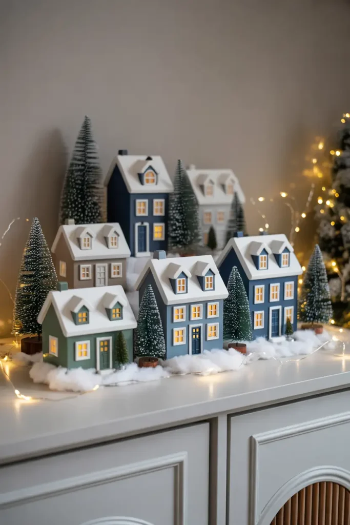 Blue Christmas Village