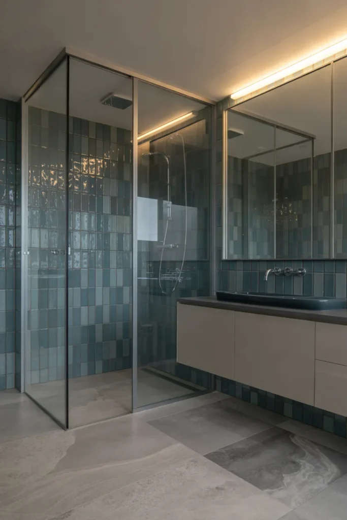 Blue Glass Shower