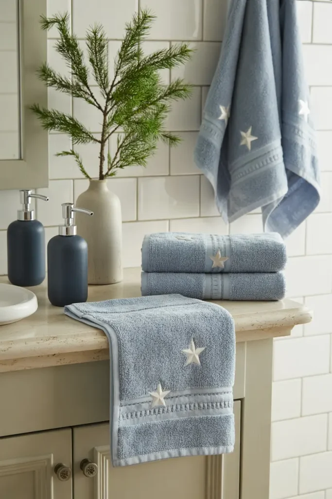 Blue Holiday Bathroom