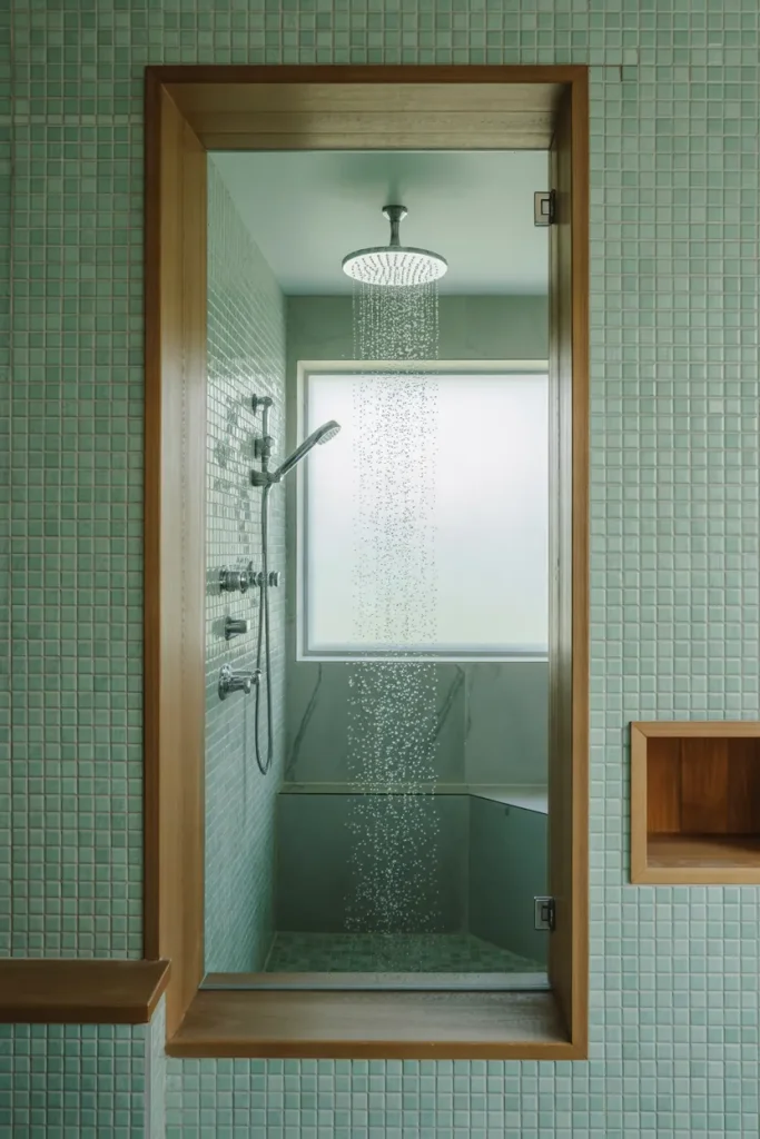 Blue Mosaic Shower