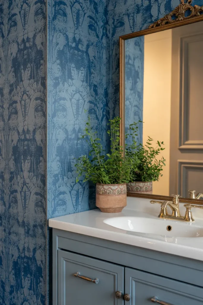 Blue Patterned Wallpaper