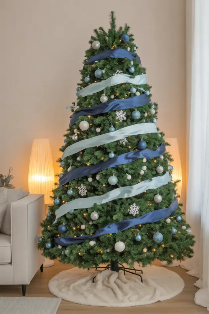Blue Ribbon Christmas Tree