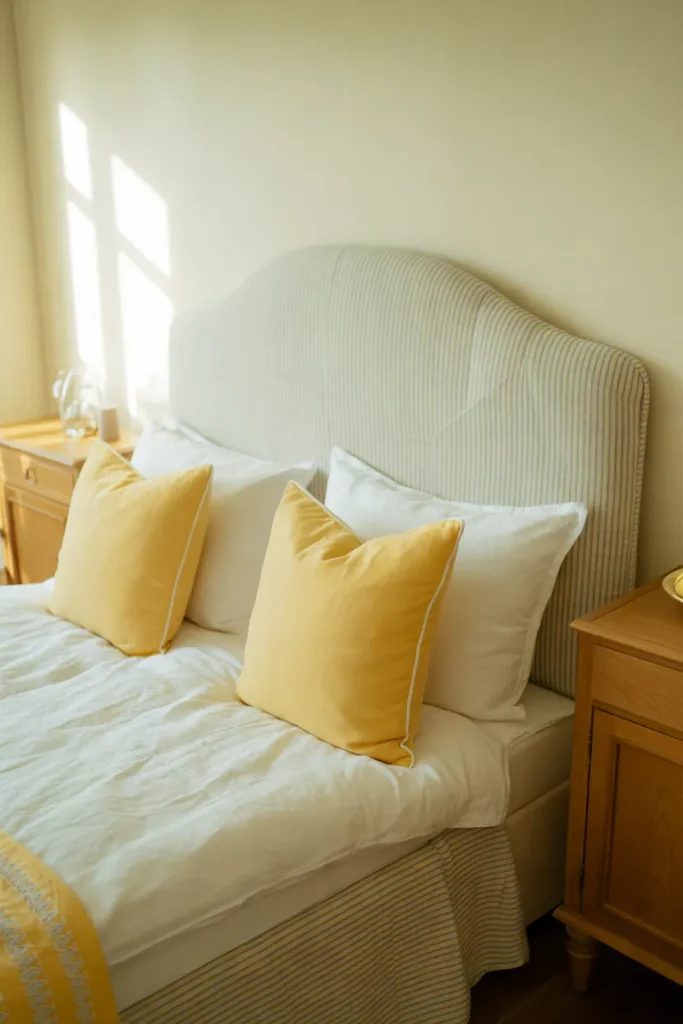 Blue Striped Headboard