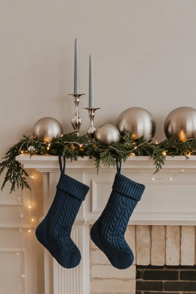 Blue and Silver Mantel