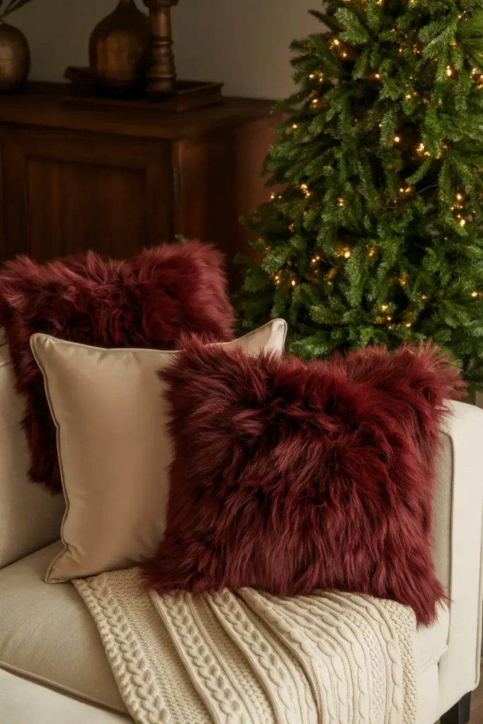 Burgundy Faux Fur