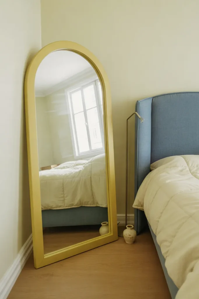 Butter Yellow Floor Mirror