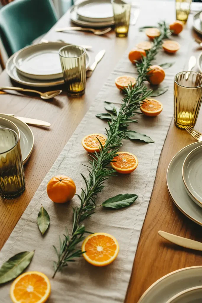 Citrus Rosemary Table Runner