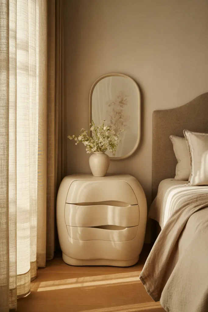 Curved Cream Dresser
