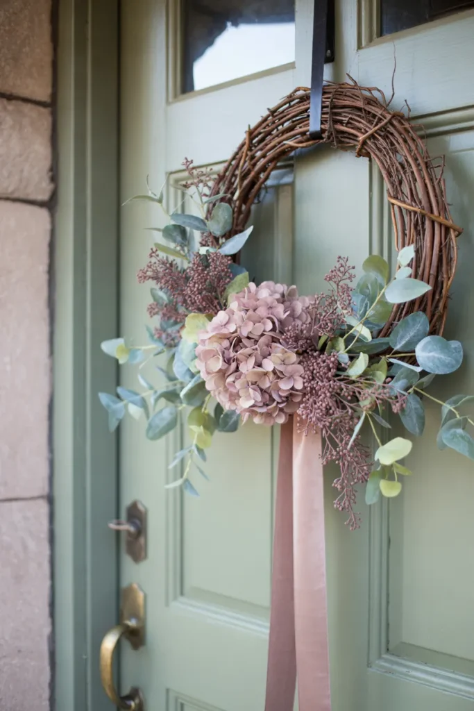 Dusty Pink Fall Wreath