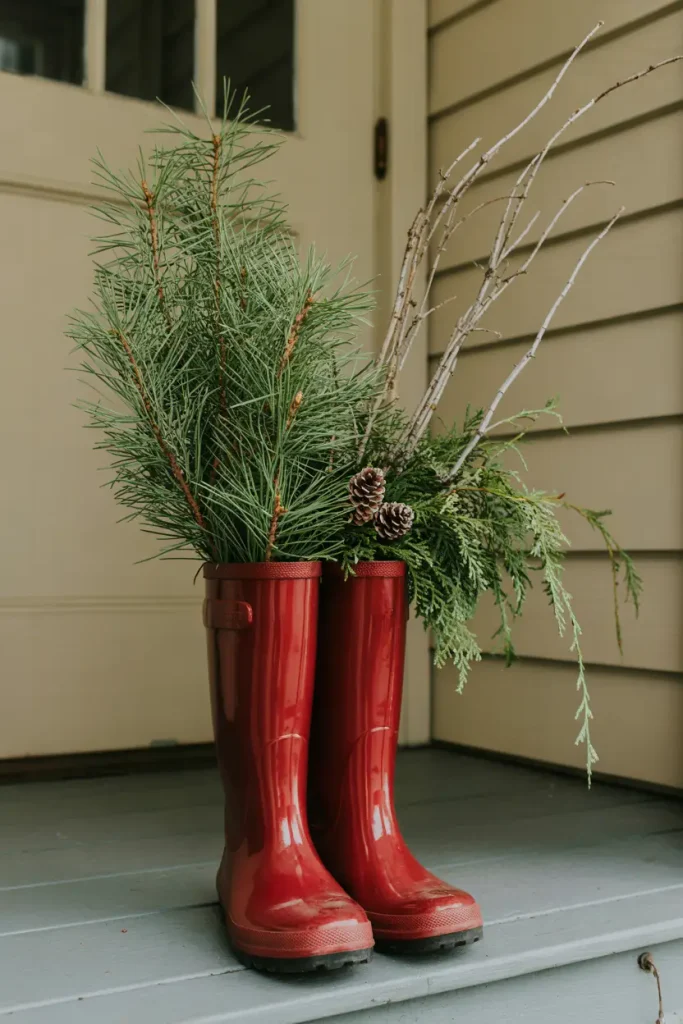 Festive Boot Planters
