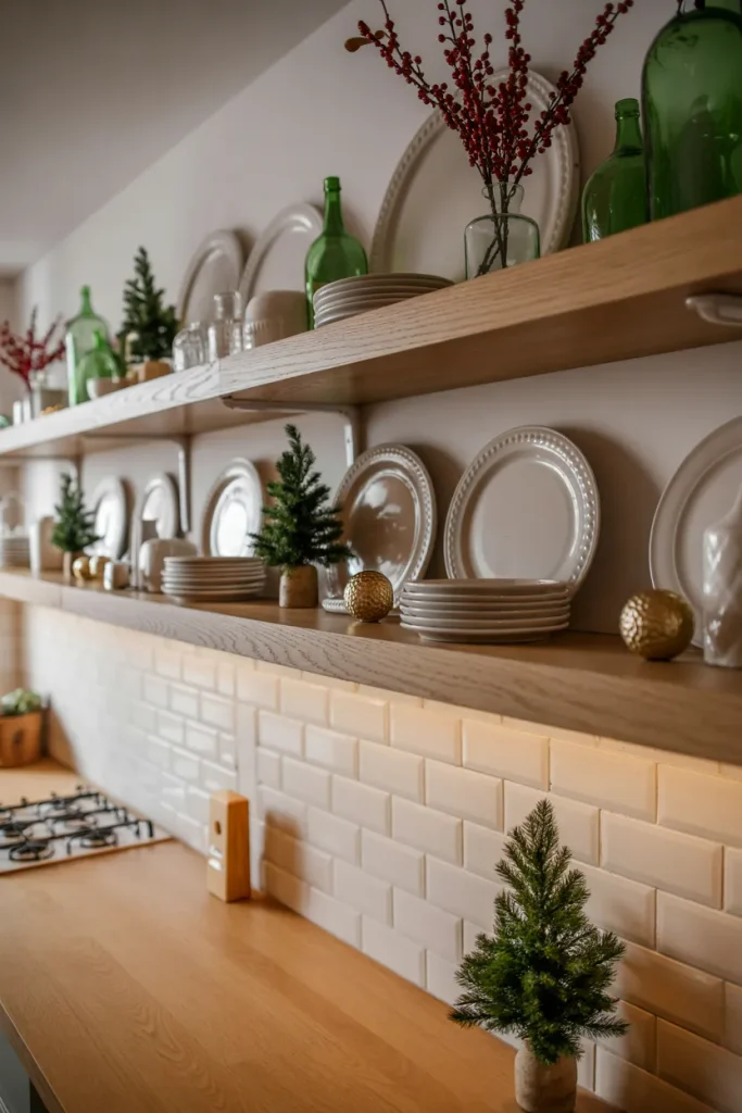 Festive Open Shelves