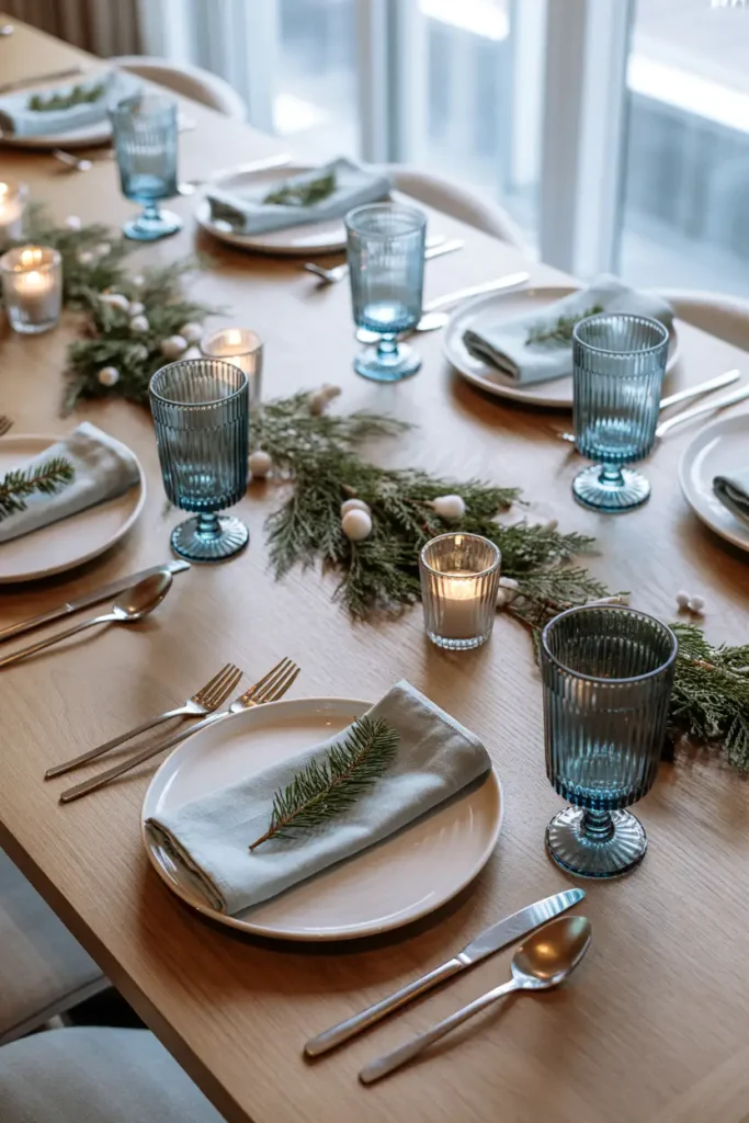 Frosted Blue Table Setting