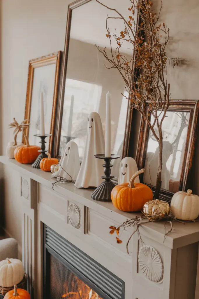 Ghost Mantel Arrangement