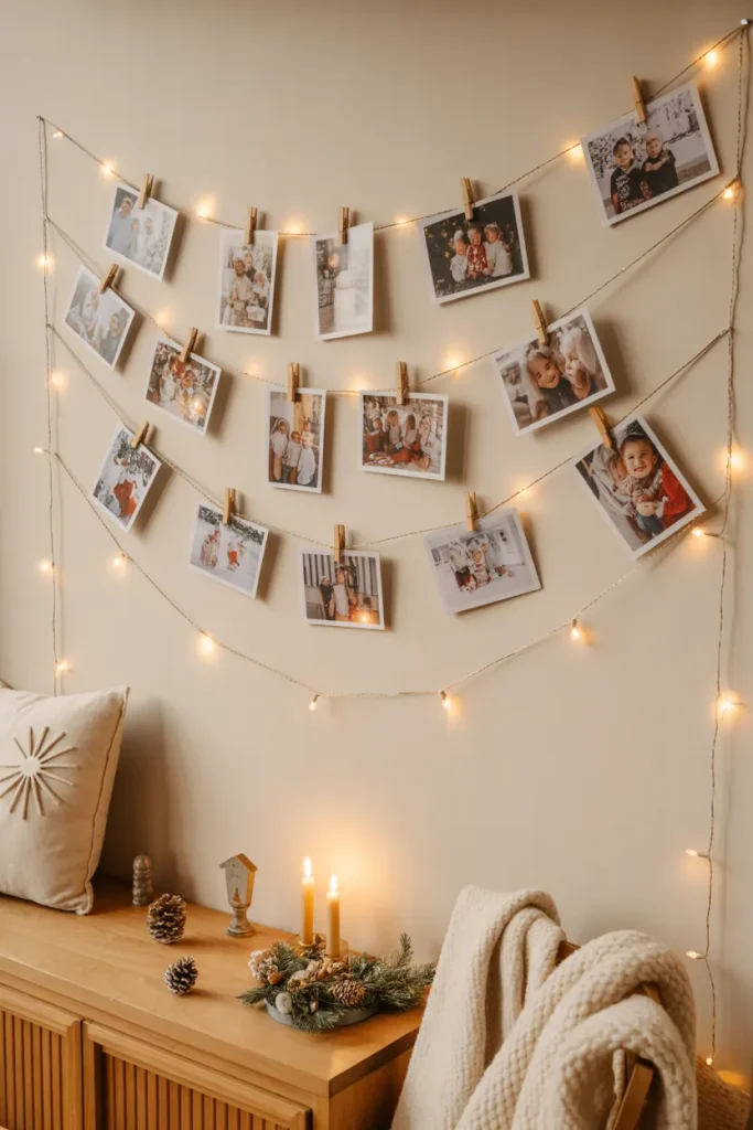 Holiday Photo String Wall