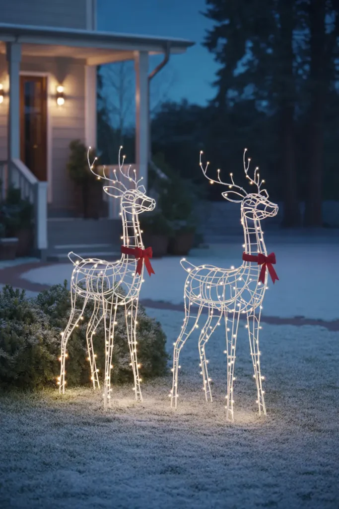 Lighted Reindeer Pair