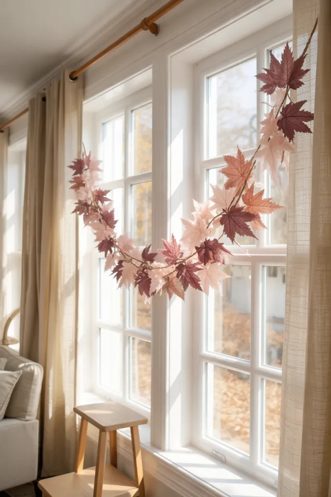 Mauve Window Leaf Garland