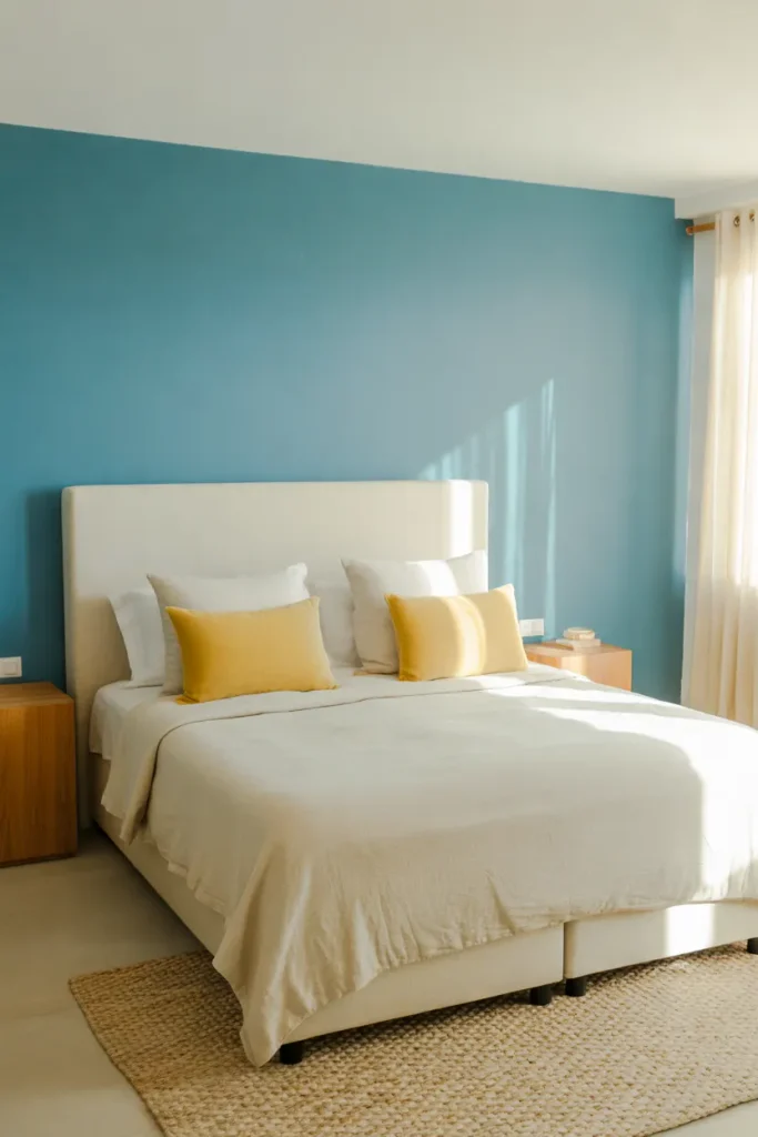 Pale Blue Accent Wall