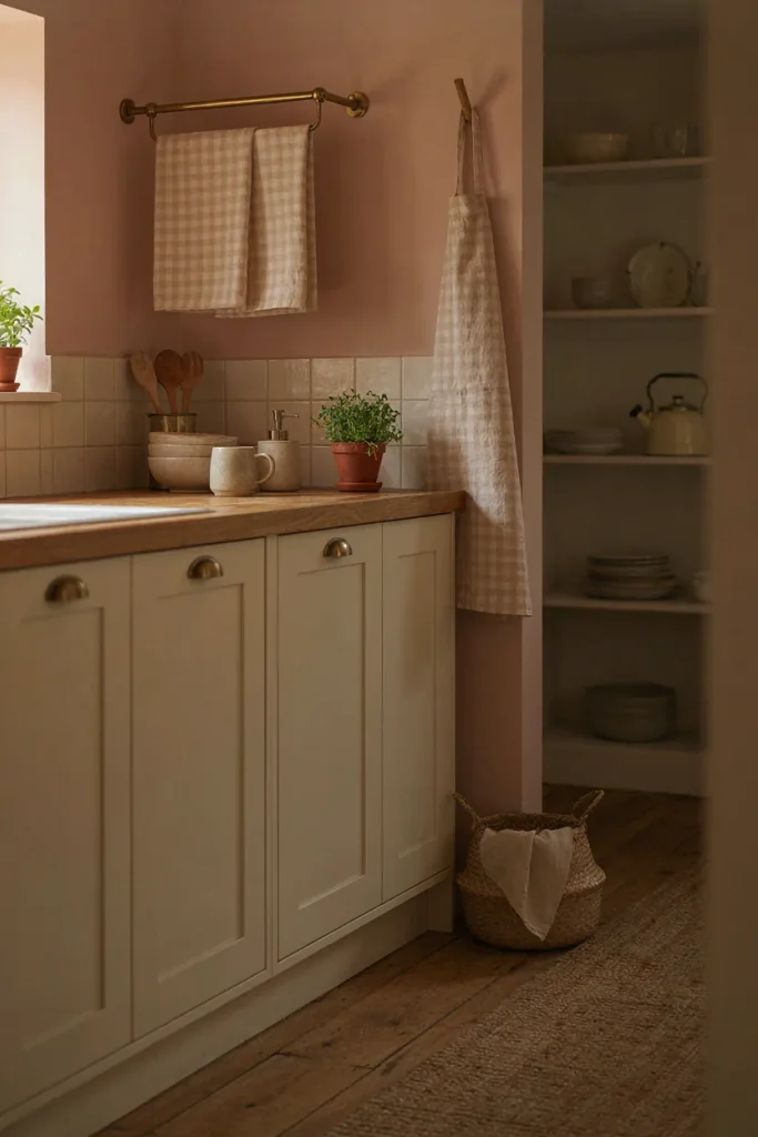 Pink Gingham Kitchen Linens