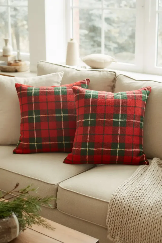 Red Plaid Cushions