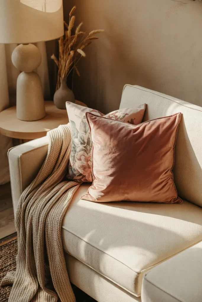 Rose Velvet Throw Pillows