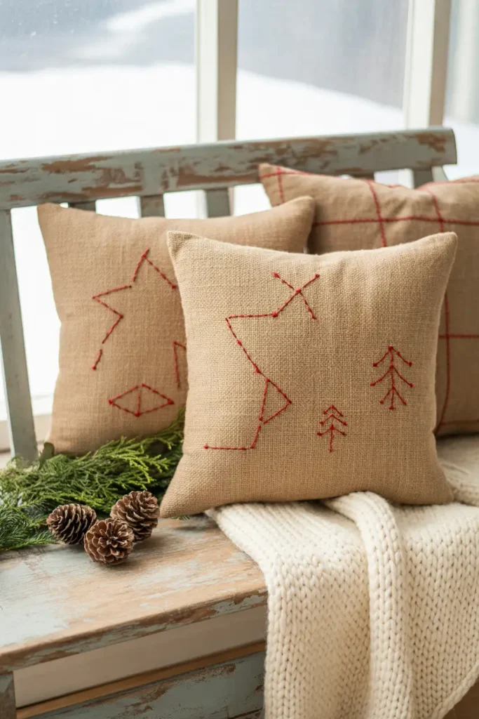 Rustic Burlap Cushions
