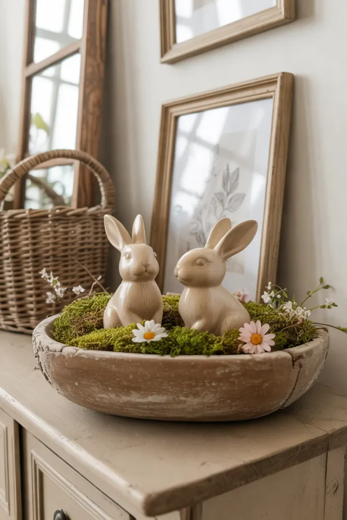 Speckled Bunny Figurines