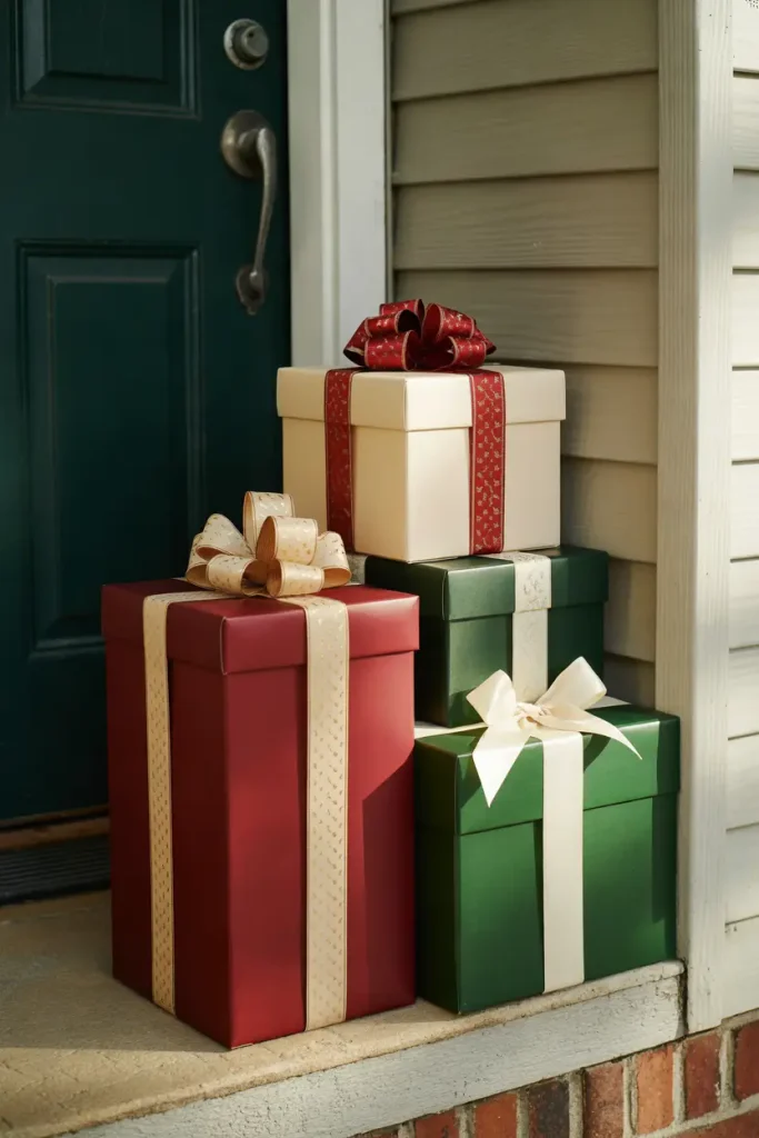 Stacked Christmas Gift Boxes