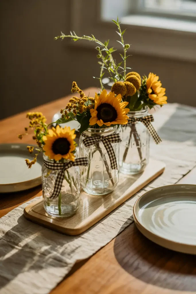 Sunflower Mason Jar Cluster