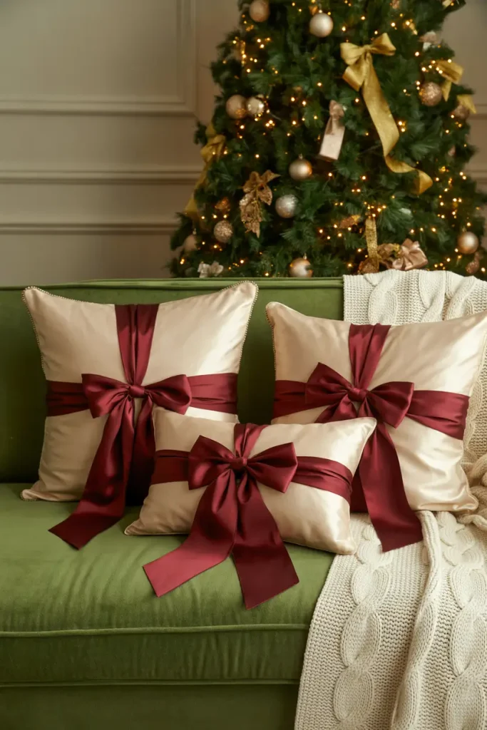Velvet Bow Cushions