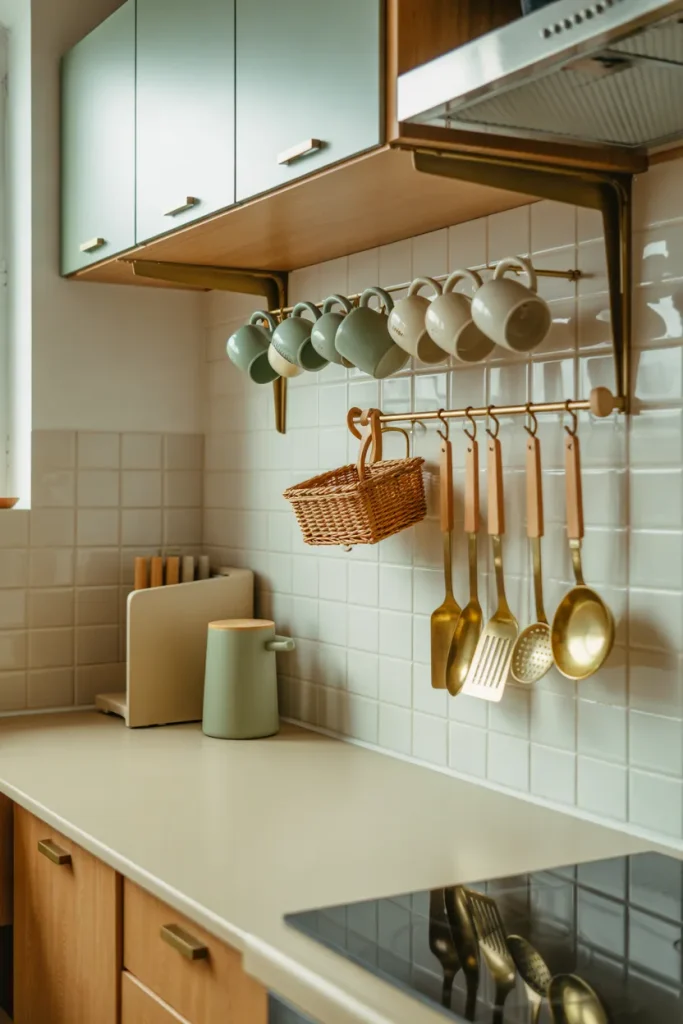 Vertical Kitchen Rail Storage