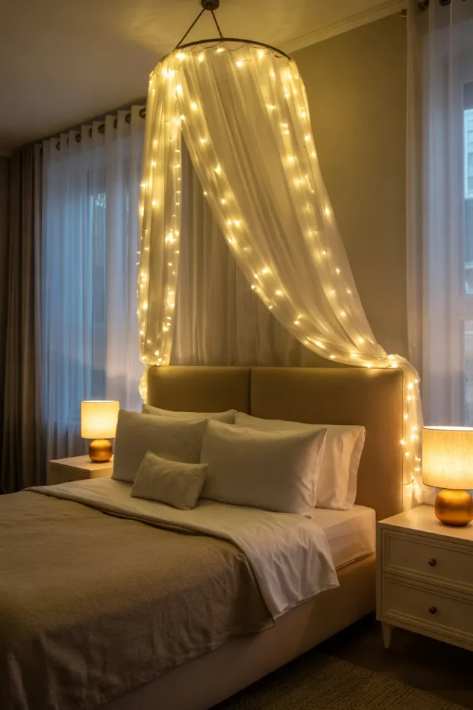 Warm Fairy Light Canopy