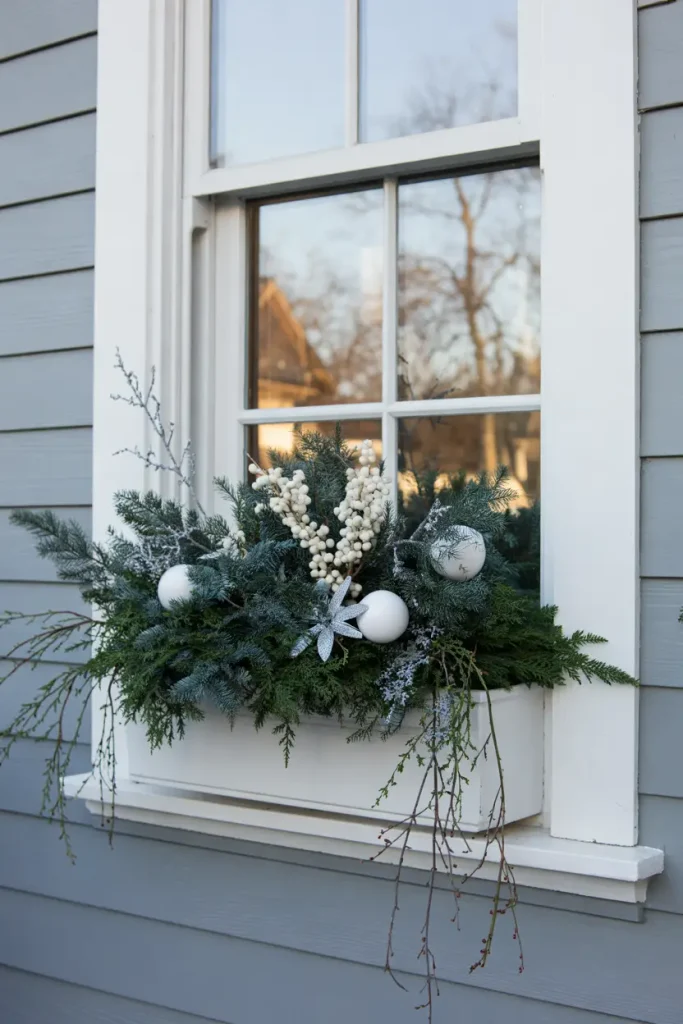 White Christmas Window Boxes