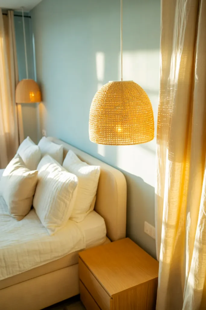 Yellow Woven Pendant Light