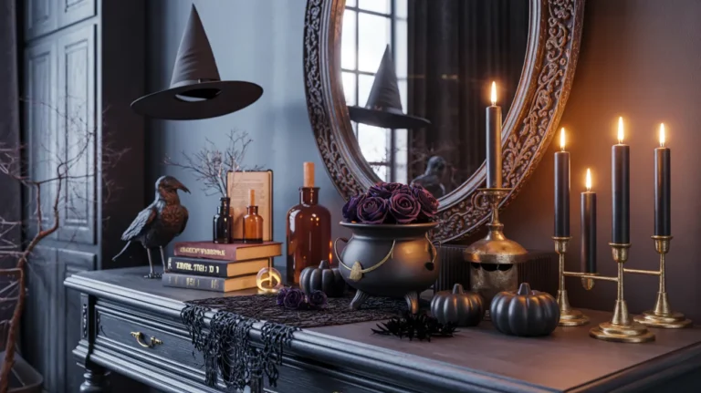 witch themed halloween decor